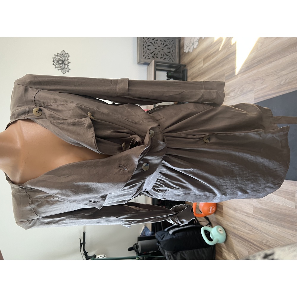 Helmut Lang Silk Double Breasted Trench Coat